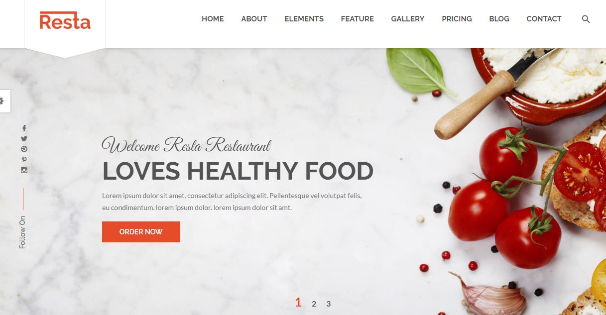 Resta - mẫu giao diện website nhà hàng đẹp