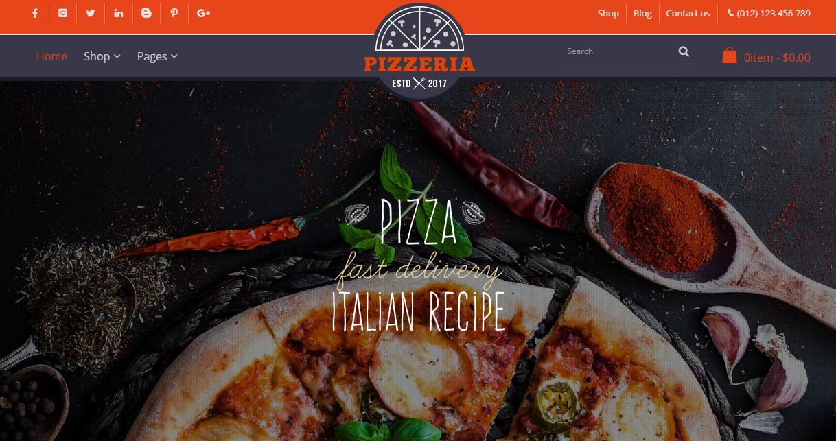 Foody - mẫu giao diện website nhà hàng và các món ăn nhanh