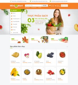 mẫu giao diện web bán hàng Minimart