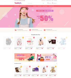 Mẫu giao điện trang web bán hàng Teddy’s