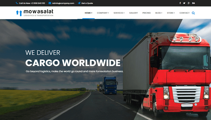 Mẫu website dịch vụ vận tải - Mowasalat