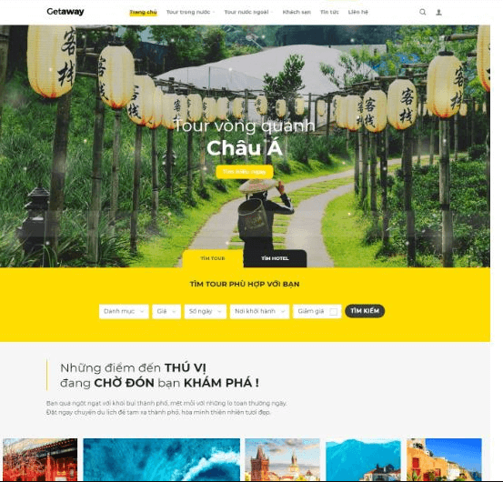 Mẫu website du lịch Getaway.