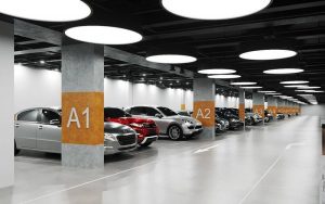 Bảo vệ khu vực để xe