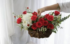 giỏ hoa hồng đỏ