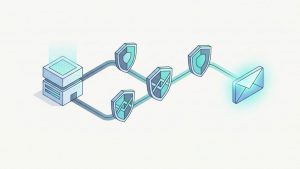 Sơ đồ luồng xác thực gửi email từ website vào hộp thư đến